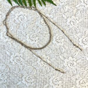 *FreeAddOn Silver Rose Gold Metal Wrap Necklace 48”